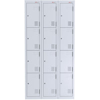 A-File 4 Tier Locker - Bank of 3 (12 Door Locker)