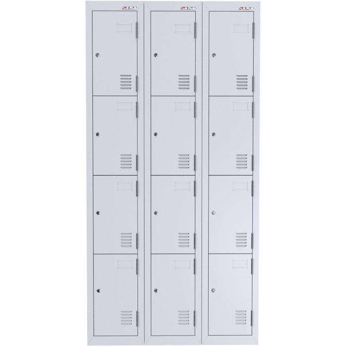 A-File 4 Tier Locker - Bank of 3 (12 Door Locker)