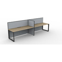SHUSH30 Workstation - 2 Person - Loop Leg - Oak