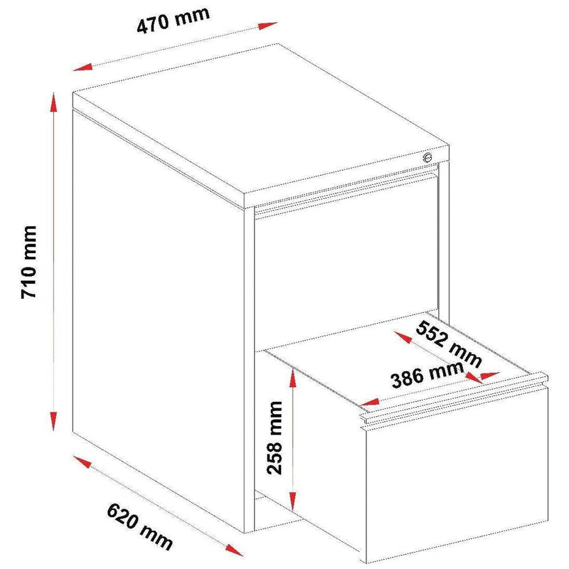 Mercury 2 Drawer Filing Cabinet