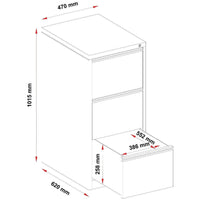 Mercury 3 Drawer Filing Cabinet