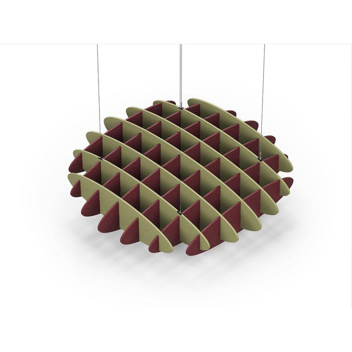 Acoustic Ceiling Sound Trap - 1200mm x 1200mm Round - Banana Green | Maroon