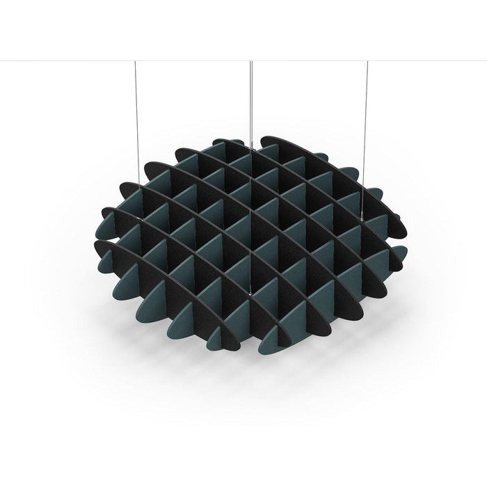 Acoustic Ceiling Sound Trap - 1200mm x 1200mm Round - Black | Peacock Green