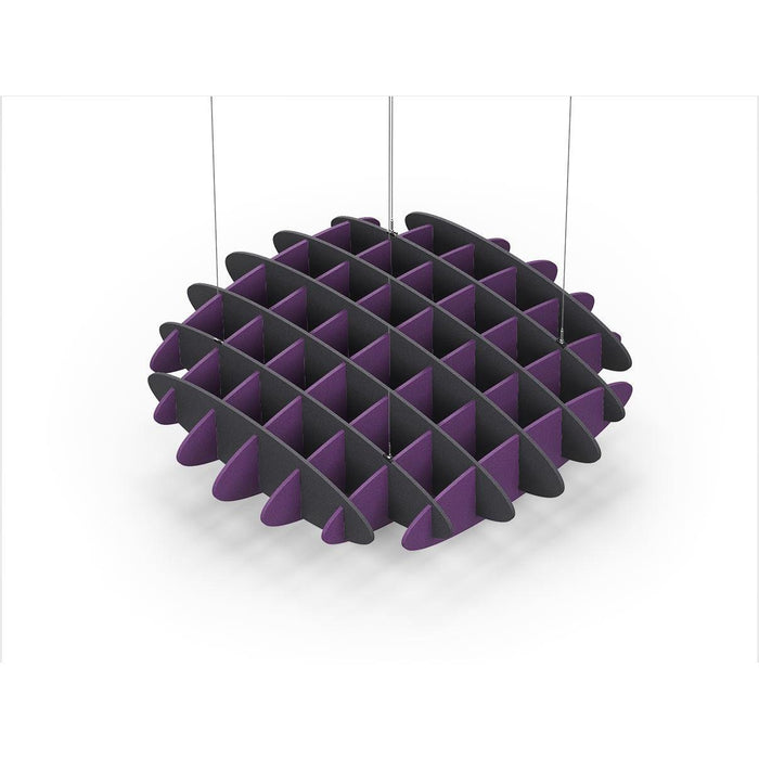 Acoustic Ceiling Sound Trap - 1200mm x 1200mm Round - Charcoal Grey | Purple