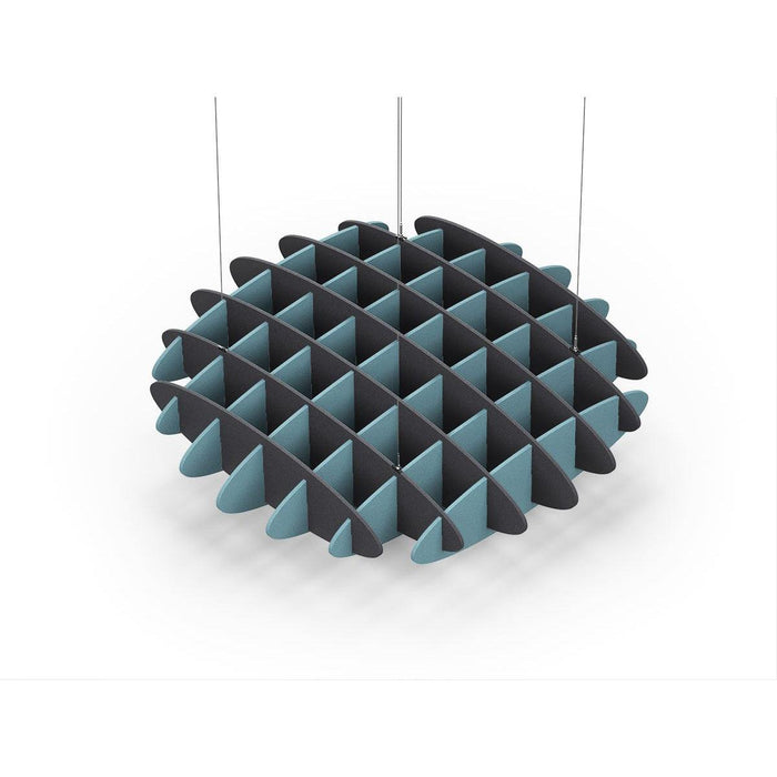 Acoustic Ceiling Sound Trap - 1200mm x 1200mm Round - Charcoal Grey | Sky Blue