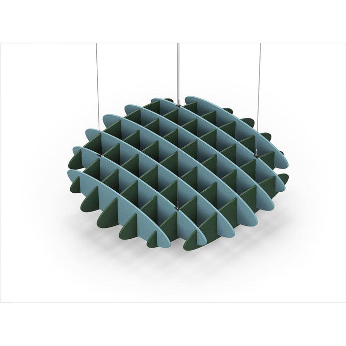 Acoustic Ceiling Sound Trap - 1200mm x 1200mm Round - Sky Blue | Dark Green
