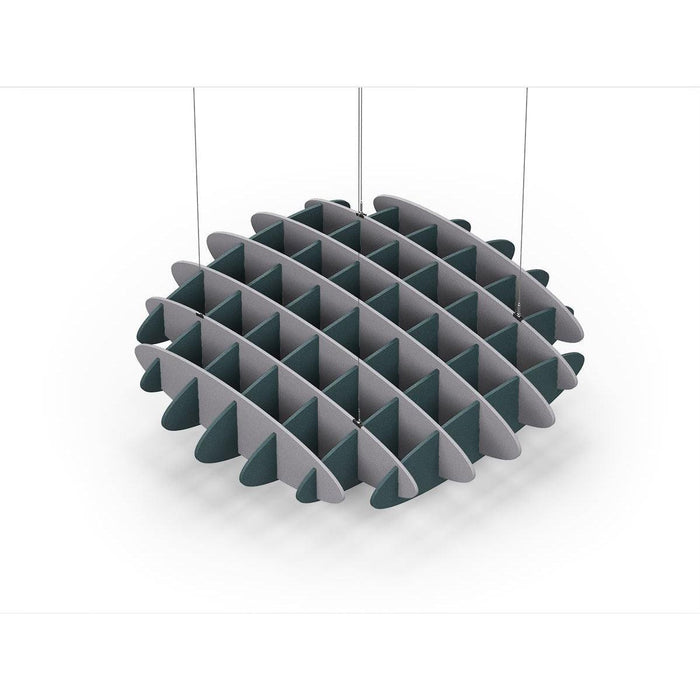 Acoustic Ceiling Sound Trap - 1200mm x 1200mm Round - Slate Grey | Peacock Green