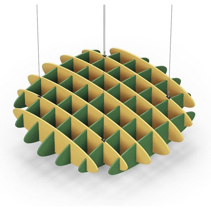 Acoustic Ceiling Sound Trap - 1200mm x 1200mm Round - Yellow | Green