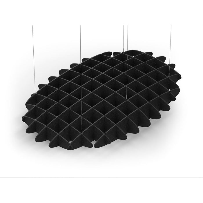 Acoustic Ceiling Sound Trap - 1200mm x 1800mm Oval - Black
