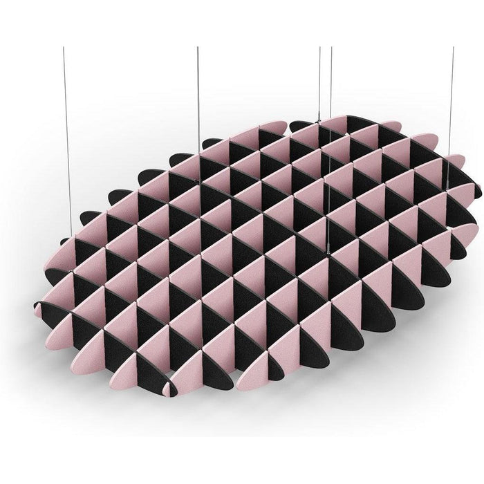 Acoustic Ceiling Sound Trap - 1200mm x 1800mm Oval - Black | Pink