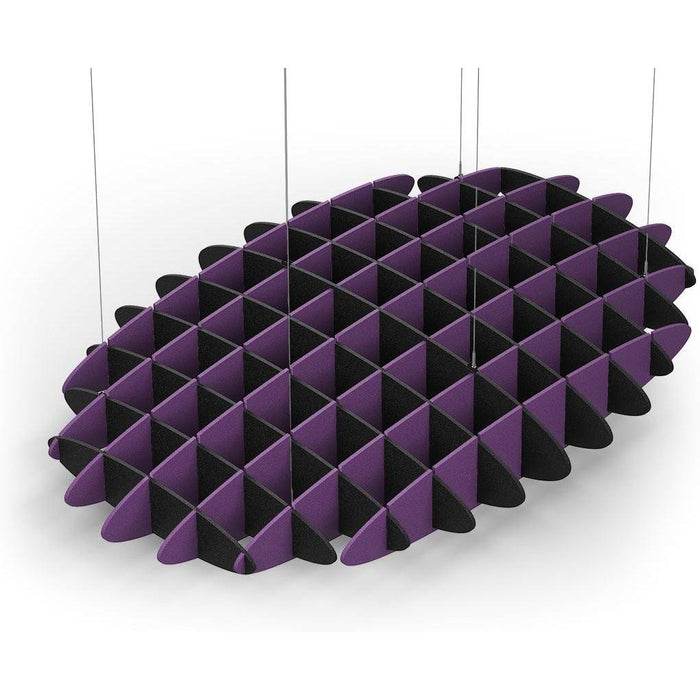 Acoustic Ceiling Sound Trap - 1200mm x 1800mm Oval - Black | Purple