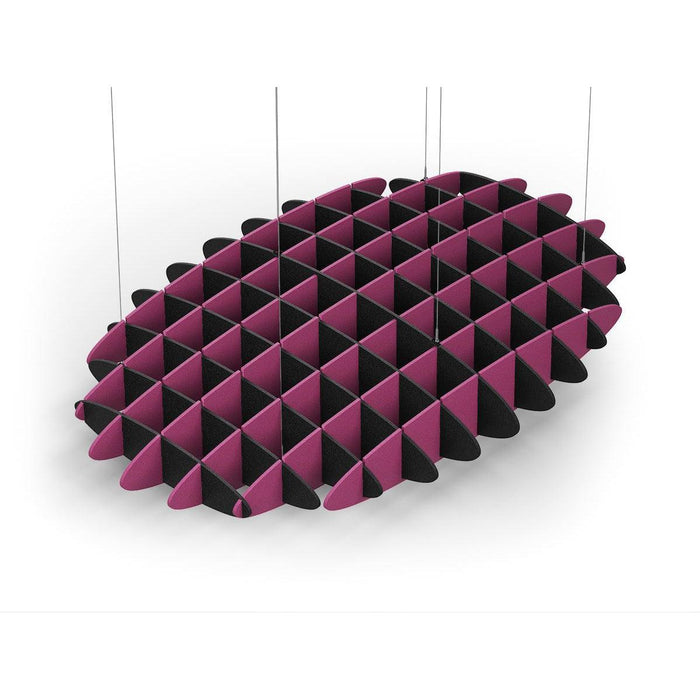 Acoustic Ceiling Sound Trap - 1200mm x 1800mm Oval - Black | Royal Pink