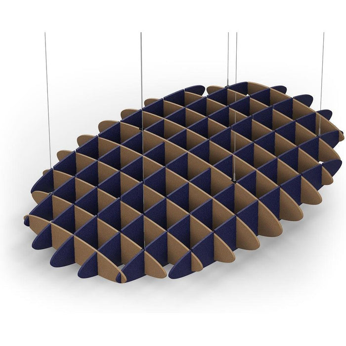Acoustic Ceiling Sound Trap - 1200mm x 1800mm Oval - Brown | Dark Blue