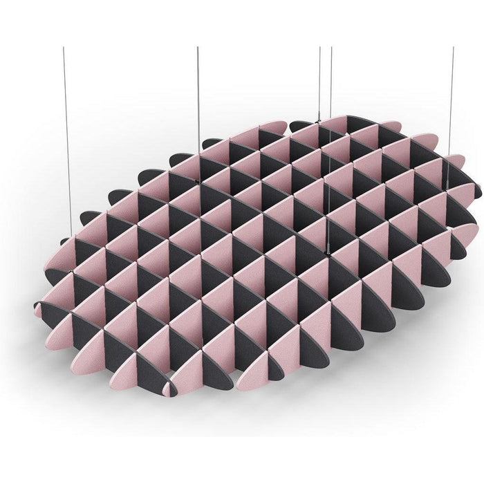 Acoustic Ceiling Sound Trap - 1200mm x 1800mm Oval - Charcoal Grey | Pink