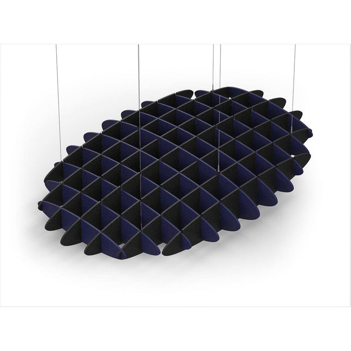 Acoustic Ceiling Sound Trap - 1200mm x 1800mm Oval - Dark Blue | Black