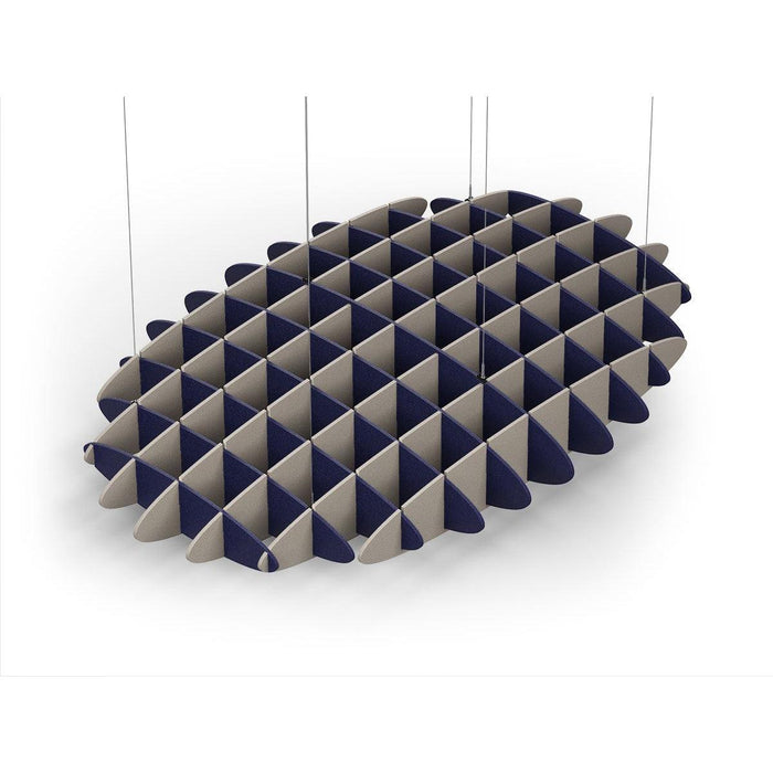 Acoustic Ceiling Sound Trap - 1200mm x 1800mm Oval - Dark Blue | Dark Beige