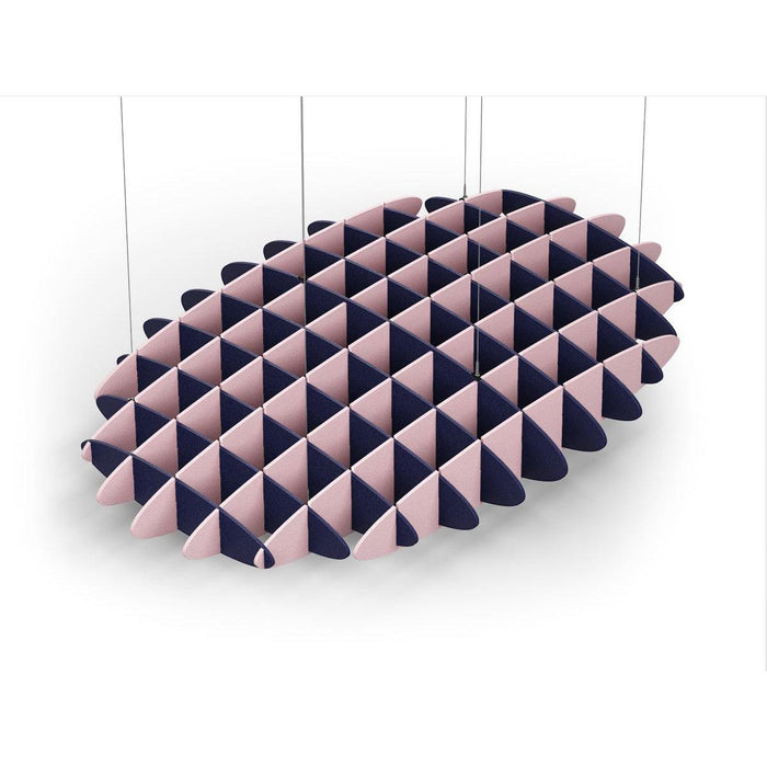 Acoustic Ceiling Sound Trap - 1200mm x 1800mm Oval - Dark Blue | Pink