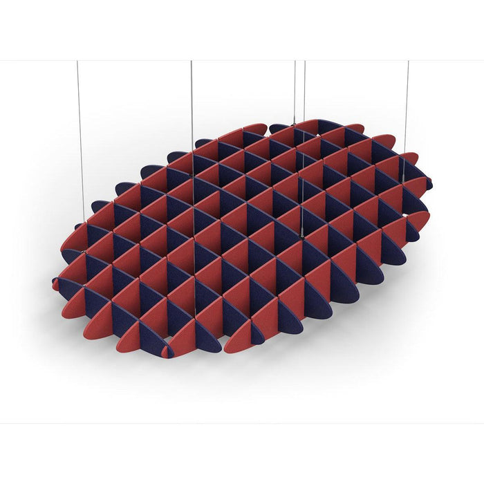 Acoustic Ceiling Sound Trap - 1200mm x 1800mm Oval - Dark Blue | Red