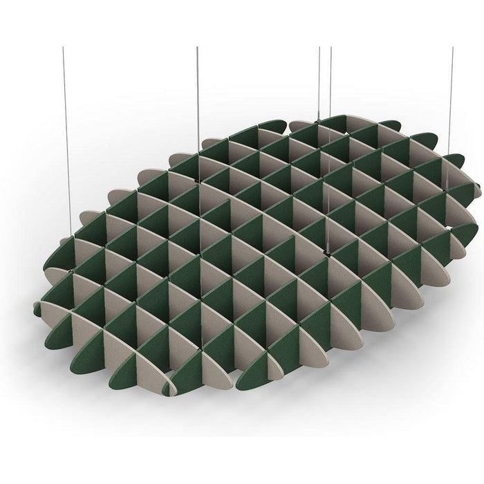 Acoustic Ceiling Sound Trap - 1200mm x 1800mm Oval - Dark Beige | Dark Green