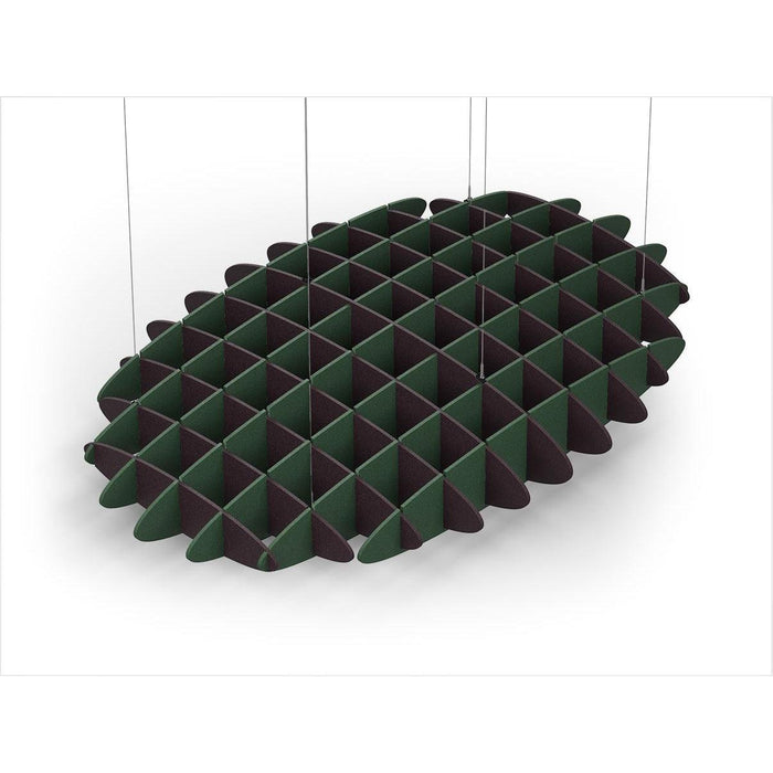 Acoustic Ceiling Sound Trap - 1200mm x 1800mm Oval - Dark Maroon | Dark Green