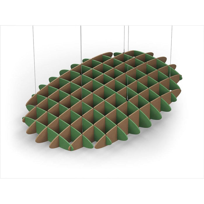 Acoustic Ceiling Sound Trap - 1200mm x 1800mm Oval - Green | Brown
