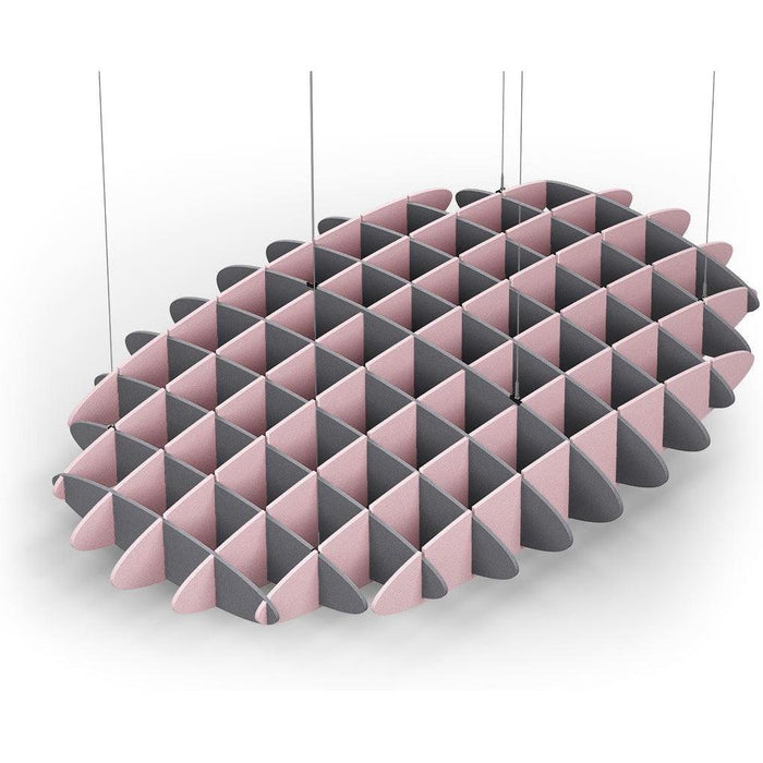 Acoustic Ceiling Sound Trap - 1200mm x 1800mm Oval - Grey | Pink