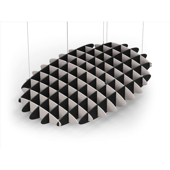 Acoustic Ceiling Sound Trap - 1200mm x 1800mm Oval - Light Beige | Black