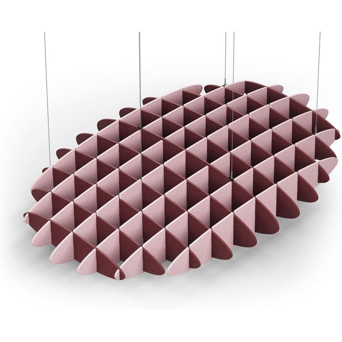 Acoustic Ceiling Sound Trap - 1200mm x 1800mm Oval - Maroon | Pink