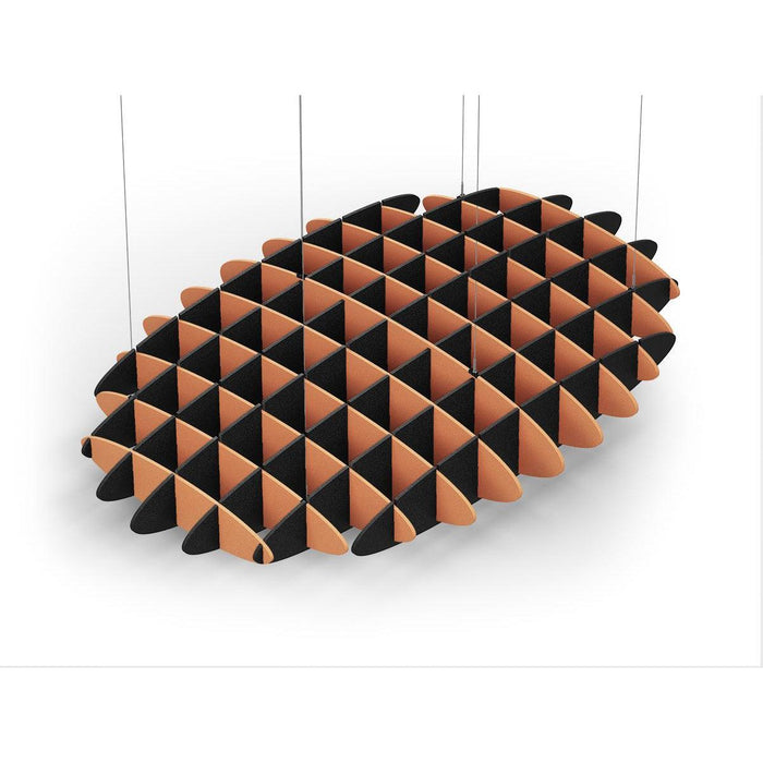 Acoustic Ceiling Sound Trap - 1200mm x 1800mm Oval - Orange | Black