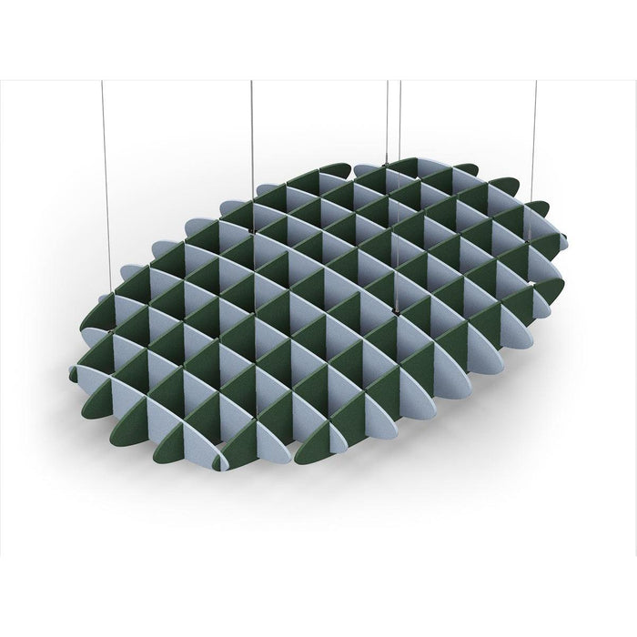 Acoustic Ceiling Sound Trap - 1200mm x 1800mm Oval - Pacific Blue | Dark Green