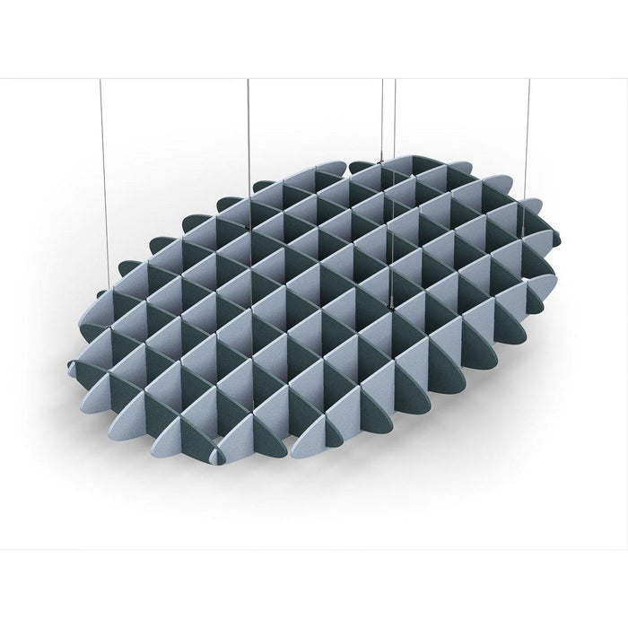 Acoustic Ceiling Sound Trap - 1200mm x 1800mm Oval - Peacock Green | Pacific Blue
