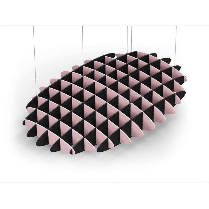 Acoustic Ceiling Sound Trap - 1200mm x 1800mm Oval - Pink | Black