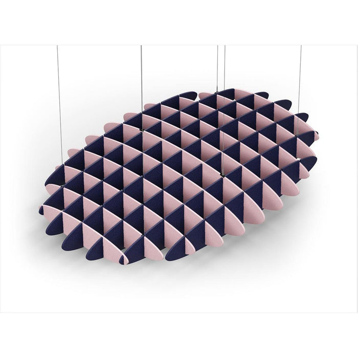 Acoustic Ceiling Sound Trap - 1200mm x 1800mm Oval - Pink | Dark Blue