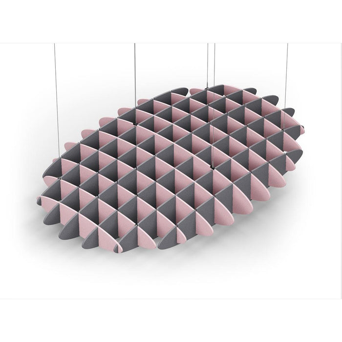 Acoustic Ceiling Sound Trap - 1200mm x 1800mm Oval - Pink | Grey
