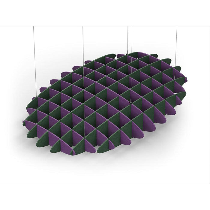Acoustic Ceiling Sound Trap - 1200mm x 1800mm Oval - Purple | Dark Green