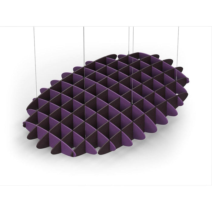 Acoustic Ceiling Sound Trap - 1200mm x 1800mm Oval - Purple | Dark Maroon