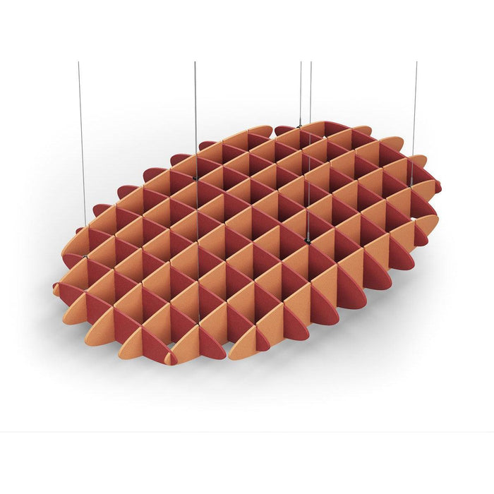 Acoustic Ceiling Sound Trap - 1200mm x 1800mm Oval - Red | Orange