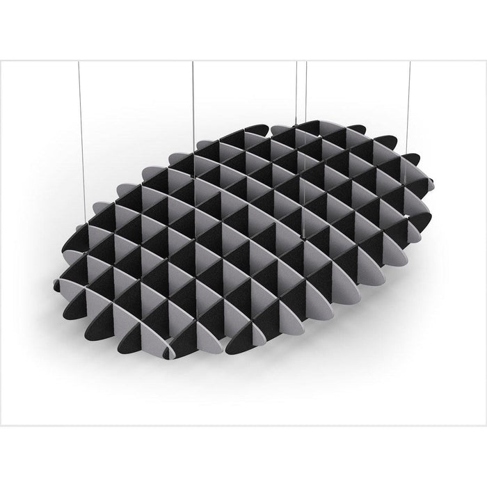 Acoustic Ceiling Sound Trap - 1200mm x 1800mm Oval - Slate Grey | Black