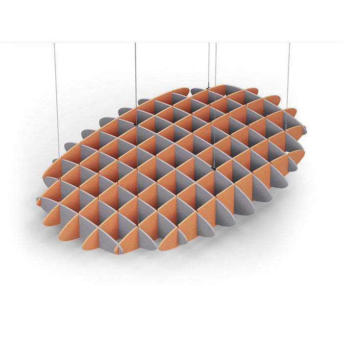 Acoustic Ceiling Sound Trap - 1200mm x 1800mm Oval - Slate Grey | Orange