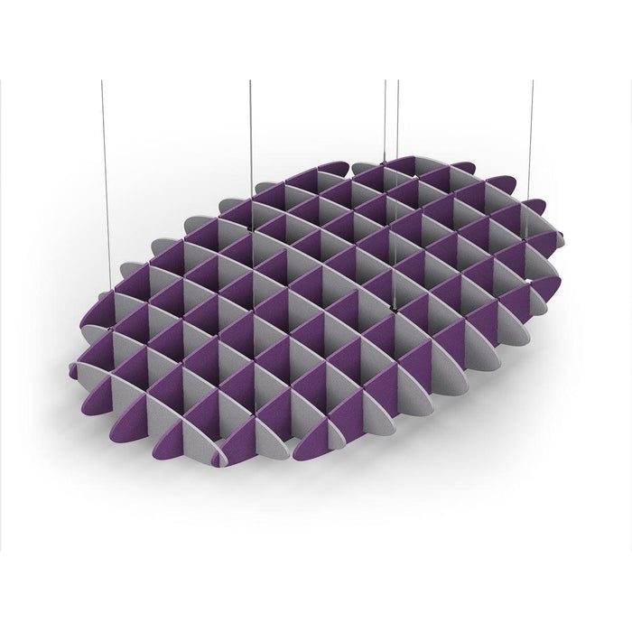 Acoustic Ceiling Sound Trap - 1200mm x 1800mm Oval - Slate Grey | Purple