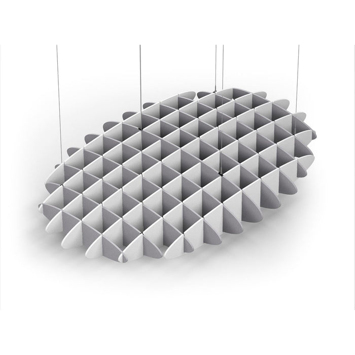 Acoustic Ceiling Sound Trap - 1200mm x 1800mm Oval - Slate Grey | White