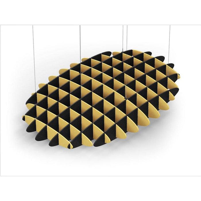 Acoustic Ceiling Sound Trap - 1200mm x 1800mm Oval - Yellow | Black