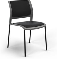 Game Chair With Upholstery - 4 Leg - Black Frame