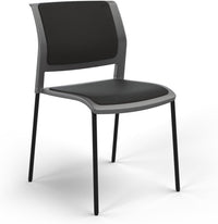Game Chair With Upholstery - 4 Leg - Black Frame