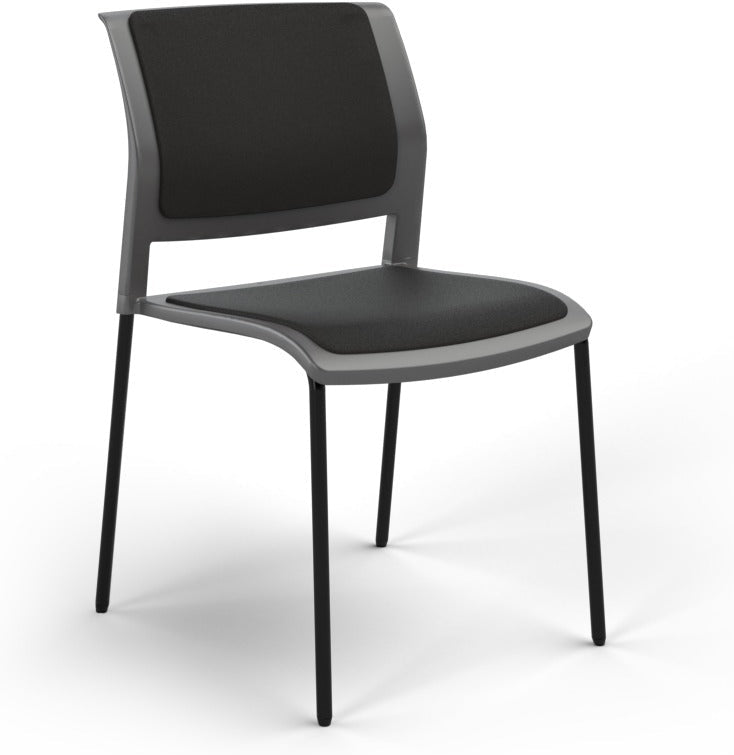 Game Chair With Upholstery - 4 Leg - Black Frame