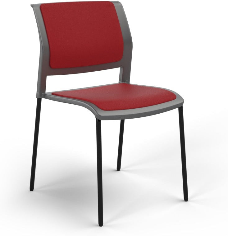 Game Chair With Upholstery - 4 Leg - Black Frame