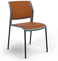 Game Chair With Upholstery - 4 Leg - Black Frame