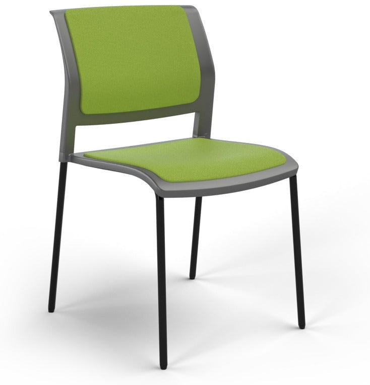 Game Chair With Upholstery - 4 Leg - Black Frame