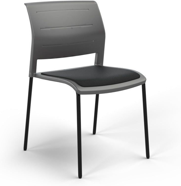 Game Chair With Upholstery - 4 Leg - Black Frame