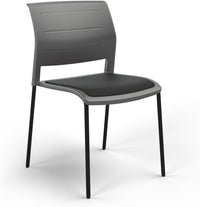 Game Chair With Upholstery - 4 Leg - Black Frame